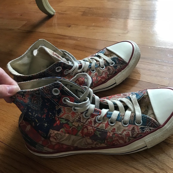patterned high top converse